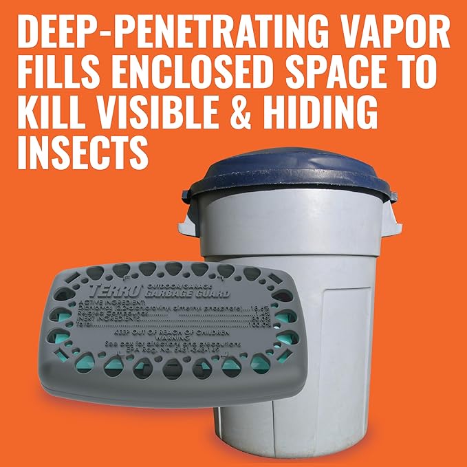 Terro T801SR Garbage Guard Trash Can Insect Killer - Kills Flies, Roach, Maggots, Beetles, and Insects in Outdoor Garbage Can (Pack of 2)