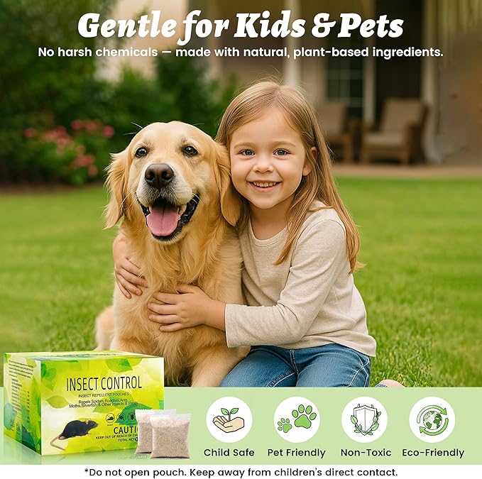 Rodent Repellent Pouches, 12 Pack Peppermint Oil Mouse Repellent for Home & Car, Natural Rodent Defense for Mice, Rats, Squirrels, RVs, Garage, Kitchen & Basement