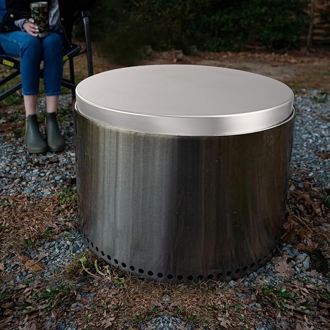 VEVOR Fire Pit Cover Lid, Compatible with The Solo Stove Bonfire 20" Portable Firepit Spark Screen,Stainless Steel Metal Cover, Wood Burning and Camping Stove Accessory, for Outdoor Patio Backyard