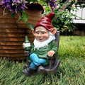 OwMell Gnome Statue for Garden, Funny Gnomes Figurine Ornament for Outdoor Yard Lawn Patio Decor 7" - Drinking Wine