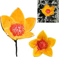 Midene Ceramic Garden Decor - Flower Lawn Stake - Outdoor Statue - Perfect, Unique Gifts for Gardeners Woman, Men, Yard Gifts - Handmade, Frostproof