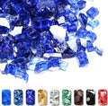 GRISUN Cobalt Blue Fire Glass for Fire Pit, 20 Pounds 1/4 Inch High Luster Reflective Tempered Glass Rocks for Natural or Propane Fireplace, Safe for Outdoors and Indoors Firepit Glass