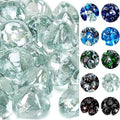 onlyfire 10-Pounds Fire Glass Diamonds for Propane Fire Pit, 1 Inch Reflective Firepit Glass Rocks Stones for Gas Fireplace and Fire Pit Table, Crystal Ice