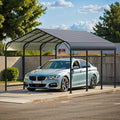 Patiowell 10'x15' Metal Carport, Heavy Duty Carport Canopy with Reinforced Frame and Galvanized Steel Roof, All-Weather Outdoor Car Shelter for Car, Truck, Boat and Tractor, Black