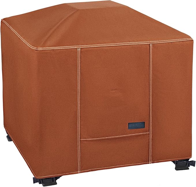 NettyPro Fire Pit Cover Square Waterproof Outdoor Firepit Cover for Gas Propane Fire Pit Table, 36 x 36 x 24 inch, Brown