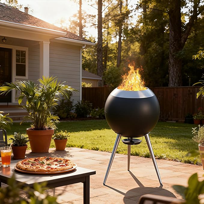Smokeless Fire Pits for Outside,Solo Bonfire Fire Pit with Removable Ash Pan,304 Stainless Steel Liner Heightening Outdoor Heater, Enhanced Airflow and Easy Cleanup