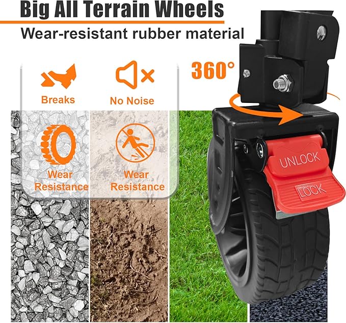 41" L Collapsible Large Wagon Cart Foldable, 460LB Weight Capacity 220L Heavy Duty Folding Beach Wagons with Big All-Terrain Wheels, Utility Carts for Camping, Garden, Shopping, Sports, Black