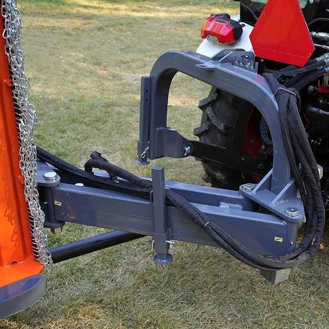 72" Heavy Duty PTO Drive 3 Point Offset Ditch Bank Verge Flail Mower for 70-110HP CAT 2 Tractor, 111'' Offset Distance,55°/90° Rotation Angle, 16 Hammers, Model AGF72