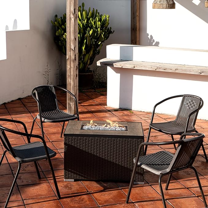 GASPRO 10 lbs Clear Fire Glass for Fire Pit Table, Reflective Gas Fireplace Glass Rocks, Gorgeous, 1/2 Inch