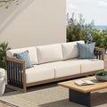 Ulax furniture Patio Aluminum 3-Seater Sofa with Cushions