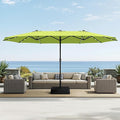 Sophia & William 15 ft Extra Large Patio Umbrella with Solar Lights, Rectangular Outdoor Umbrella with Base Included, Market Umbrella Double-sided Heavy Duty for Pool Garden Backyard, Lime