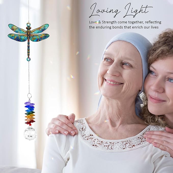 GIFTELIX Christmas Ornaments - Dragonfly Gifts - Dragonflies Decor - Christmas Birthday Gifts for Women, Men - Dragonfly Suncatcher - Remembrance Ornament - Rainbow Maker - Hanging Decor