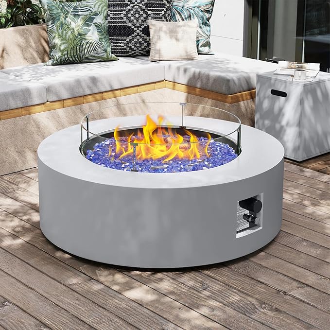 Mesida Fire Glass for Propane Fire Pit - 10 lb Reflective High Luster Glass Rocks, Cobalt Blue 1/2-Inch Fire Pit Glass for Indoor/Outdoor Fireplace & Fire Table, Tempered Decorative Firepit Rocks