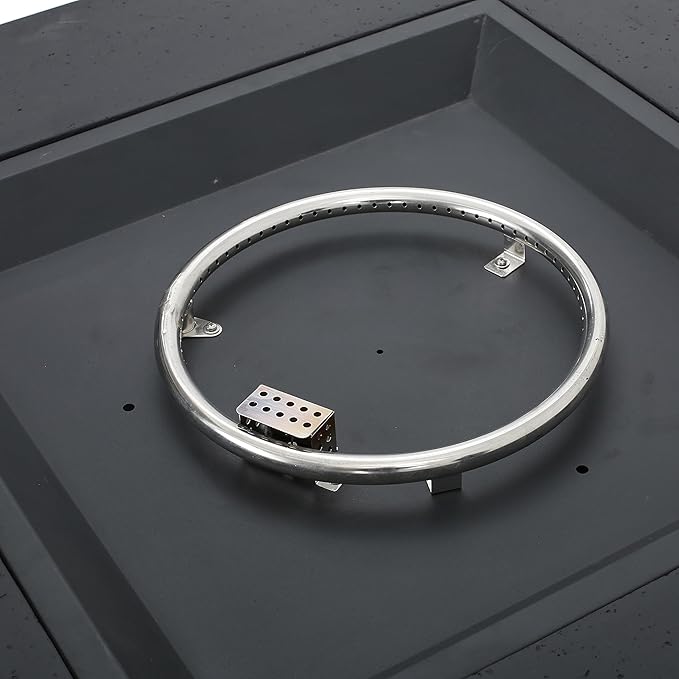 Propane Fire Pit Table, 40 Inch Firepits for Outside, Square Gas Fire Pit for Outside Patio, Propane Fire Table, 50000BTU, Dark Grey