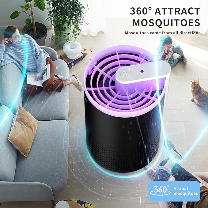 NEXLY MK029 Bug Zapper Trap Indoor in Home Mosquito Zapper Mosquito Killer Fruit Fly Traps Lamp Flying Insects Zappers House Energy Conservation UVA Zapper for Bedroom Livingroom Kitchen Basement