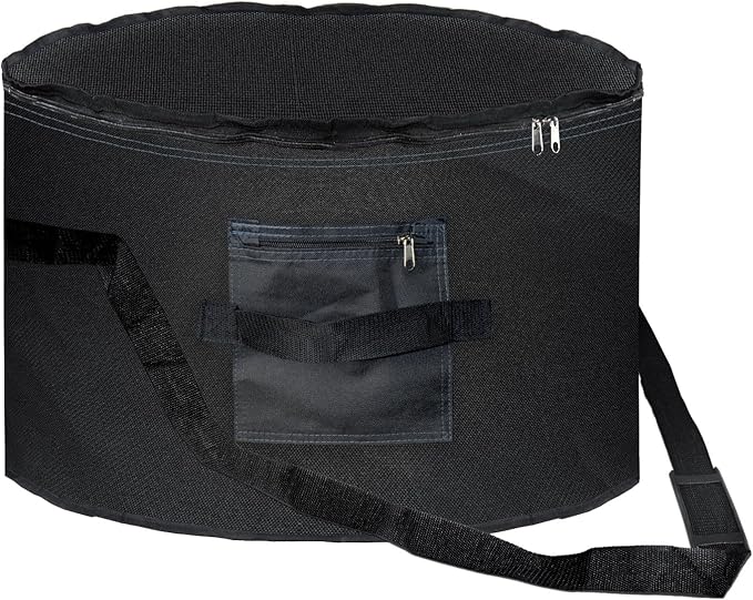 Qualward Outdoor Camping Fire Pit Bag, Double Design with Front Pocket, 2 Handles, and Zipper Opening - Fire Pit Bag Compatible with Outland Firebowl, Ideal for Camping and Travel (Bag Only)