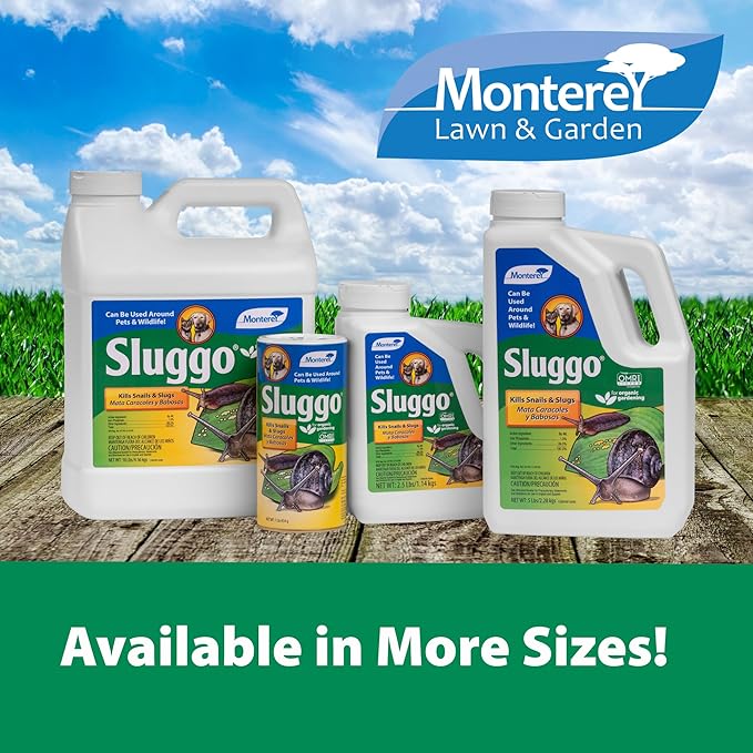 Monterey Sluggo Snail & Slug Killer Bundled with Measuring Spoon - OMRI Listed for Organic Gardening - Wildlife and Pet Friendly - 10 lb Bag
