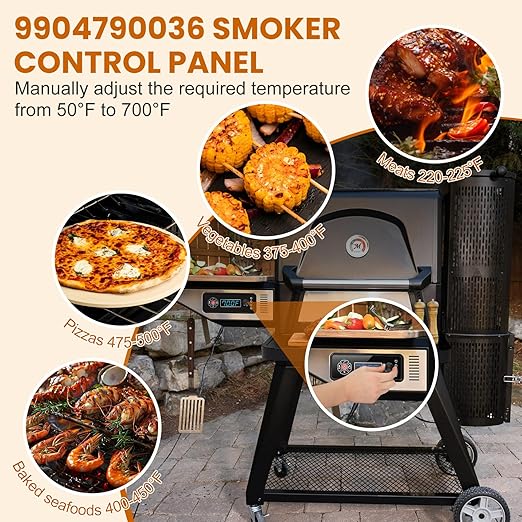 Control Panel Kit Compatible with Masterbuilt Gravity Series 560/800/1050 Outdoor Smoker Grills, Digital Control Board Replacement for 9904190036 9904200043 9904200004 (No Bluetooth or WiFi)