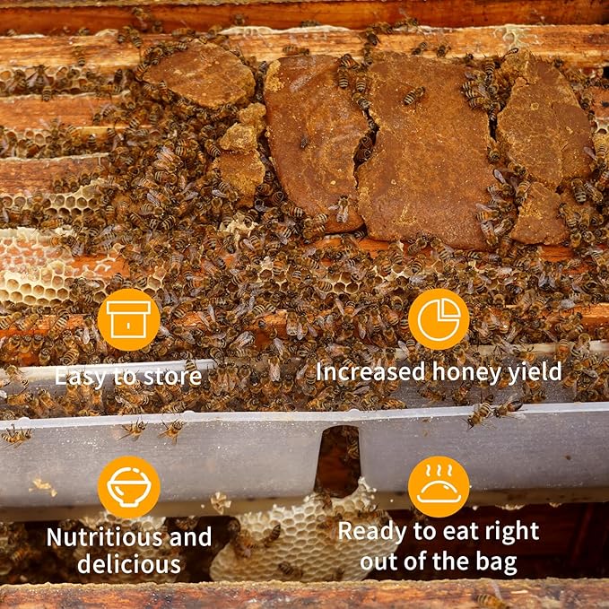 2 Pack Pollen Patties for Bees, 1 lb Each (approximate Weight) for Beekeeping Supplies