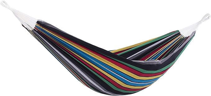 Vivere Brazilian Style Double Hammock Patio Outdoor Hanging Swing, Rio Night