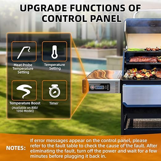 Control Panel for masterbuilt gravity Series 560/800/1050 Outdoor Smoker Grills, Non-wifi & Bluetooth, Power Adapter, Digital Controller Board, Replace 9904190036, 9904200043, 9904200004 Parts