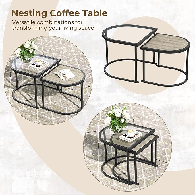 Grand patio 6-Piece Outdoor Furniture Set, 6 Seats Wicker Sofa Conversation Set with Thick Cushions and Coffee Table, for Backyard, Balcony, Garden (Beige)