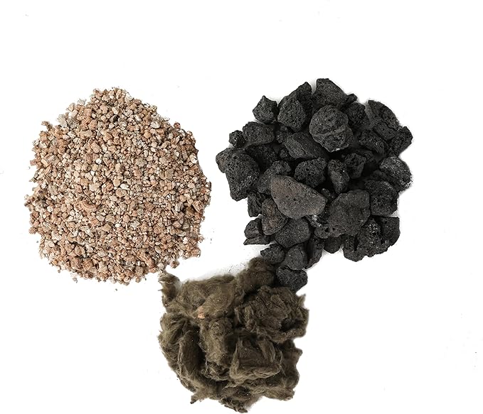 Rock Wool+Lave Rock+Vermiculite for Gas logs (for 18-24 Inch Fireplace)