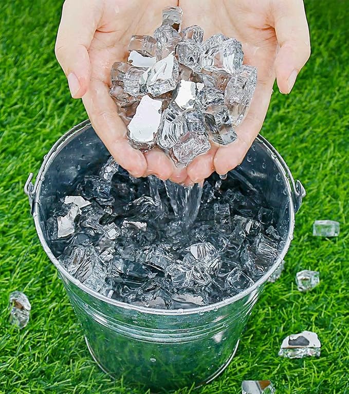 GRISUN 20 Pounds White Fire Pit Glass - 1/2 Inch Reflective Tempered Fire Glass Rocks for Natural or Propane Fireplace, Safe for Outdoors and Indoors Firepit, High Luster