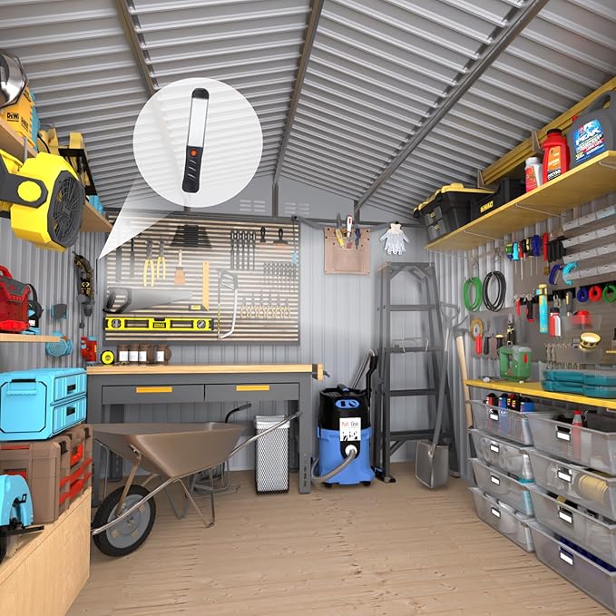 8x6 FT Outdoor Storage Shed, Metal Sheds & Outdoor Storage, Waterproof Sheds with Lockable Doors for Backyard (No Window)