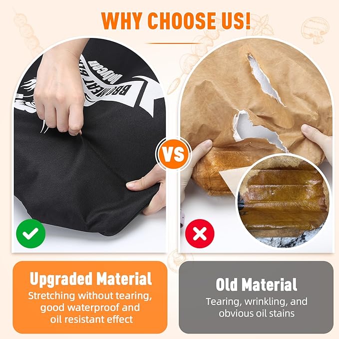 Upgraded BBQ Blanket for Resting Meat - Smoker Accessories Brisket Blanket - Insulated Meat Resting Bag with Wide Mouth for Steak/ Pork Shoulder/ Turkey - Thanksgiving Christmas Stocking Stuffers White Elephant Gifts -Birthday Anniversary BBQ Accessori...