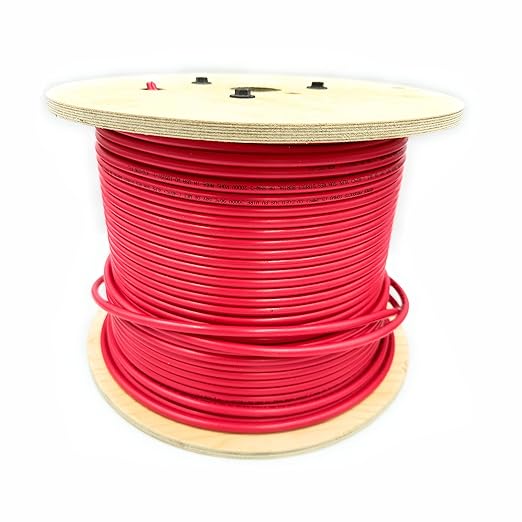 NATIONAL Wire&Cable 10 Gauge Solar Panel Professional Wire - Made in USA - 500 Ft Copper PV Wire UV Resistant Cable for Boat Marine Automotive RV Solar Panel Outdoor - Red