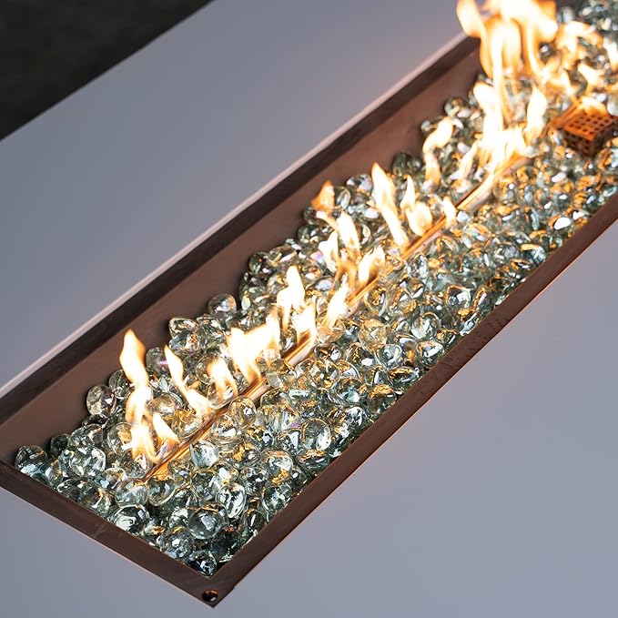 onlyfire 10-Pounds Fire Glass Diamonds for Propane Fire Pit, 1 Inch Reflective Firepit Glass Rocks Stones for Gas Fireplace and Fire Pit Table, Crystal Ice