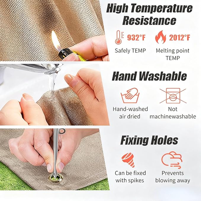 Portable Fire Pits,22 inch Camping Fire Pit Kit- Foldable Large Upgrade 304 Stainless Steel Mesh with Fire Pit Mat and Carry Bag,Perfect for Backyard,Garden,Picnic Campfire, Outdoor Hiking
