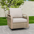 EAGLE PEAK Modern Wicker Outdoor Glider Rocking Chair, Swivel Rocker, Rattan Patio Furniture for Yard Deck Porch Garden, 1 Chair, Brown/Gray
