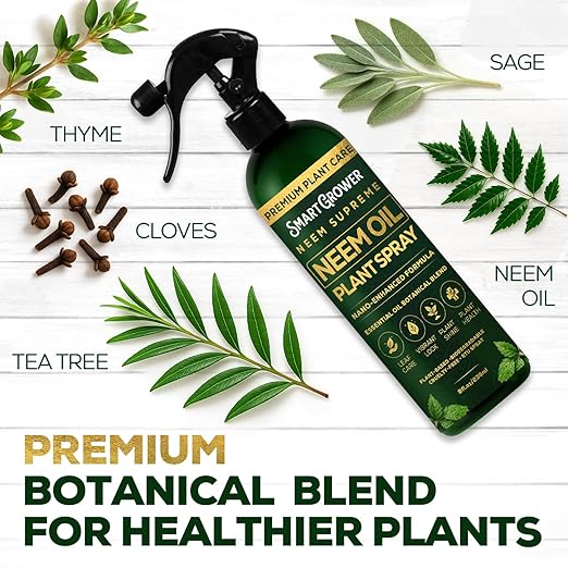 Neem Oil Spray for Plants Botanical Blend – Plant Wash with Natural Essential Oils, Simple Ready-to-Use Plant Spray for Gardens, Houseplants, Indoor & Outdoor Plants – 8 oz
