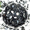 Fire Glass for Propane Fire Pit, 1/4 Inch High Reflective Fireplace Glass Rocks for Fire Pit Table, 10 lbs Fire Pit Glass Rocks for Outdoor Fire Table and Landscaping, Black Reflective