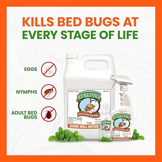 Natural Bed Bug Killer – 1 Gallon Refill (128oz) – Child & Pet Safe, Non-Toxic Spray for Home, Office, Furniture, Mattresses, Cracks & Crevices – Eco-Friendly Bed Bug Treatment