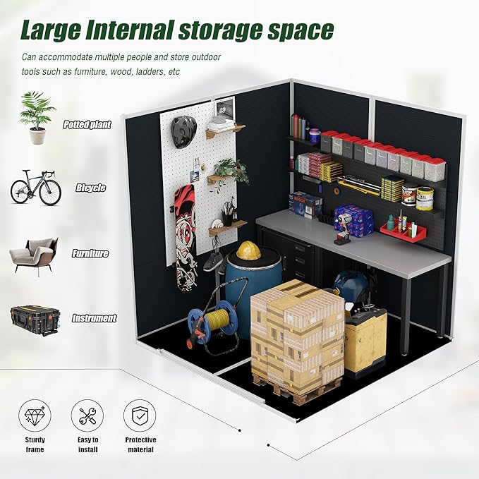 Outdoor Storage Shed 5.5FTx5.5FT, Resin Shed with Floor & Window, Lockable Door, Vents, Outside Sheds & Garden Shed for Patio Furniture, Gardening Tools, Pool Equipment (Dark Gray, 5.5 * 5.5ft)