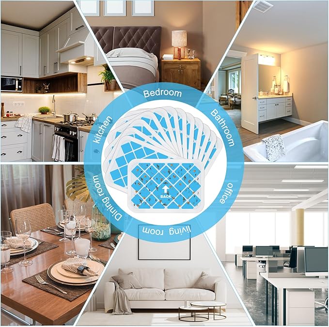 Qualirey 4 Pack Fruit Fly Traps for Indoors, Plug in Fly Trap Indoor with UV Light, Flying Insect Trap Mosquito Catcher Killer for Gnat, Moth, Flies with 24 Pcs Glue Boards