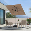 PURPLE LEAF 6.5' x 6.5' Square Patio Umbrella with Tilt Adjustment, Outdoor Table Umbrella Champagne Aluminum Frame, Market Umbrella Pool Umbrella for Deck Garden, Patio, or Lawn