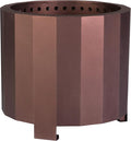 Flash Furniture Titus Commercial Grade Wood Burning Smokeless Outdoor Firepit - Bronze Finish - 19.5 inches - Portable - Waterproof Cover