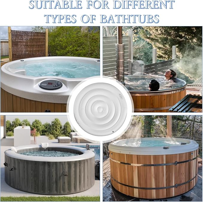 4.75 FT Inflatable Hot Tub Cover with Handle,Energy Saving Lid for Round Hot Tub,Outdoor Inflatable Hot Tub,Inflatable Insert Insulated Lid Replacement