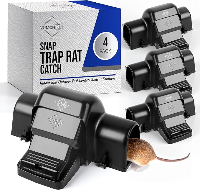 Rat & Chipmunk Tunnel Traps – Humane Reusable Rodent Catcher for Indoor & Outdoor Use, Safe No-Touch Rat Trap, No-Mess Mouse Catcher, Pet & Child Friendly, Quick Setup & Easy Clean