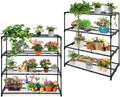 EAGLE PEAK Greenhouse Shelving Staging Double 4 Tier, Outdoor/Indoor Plant Shelves, 42"x17"x42", Green