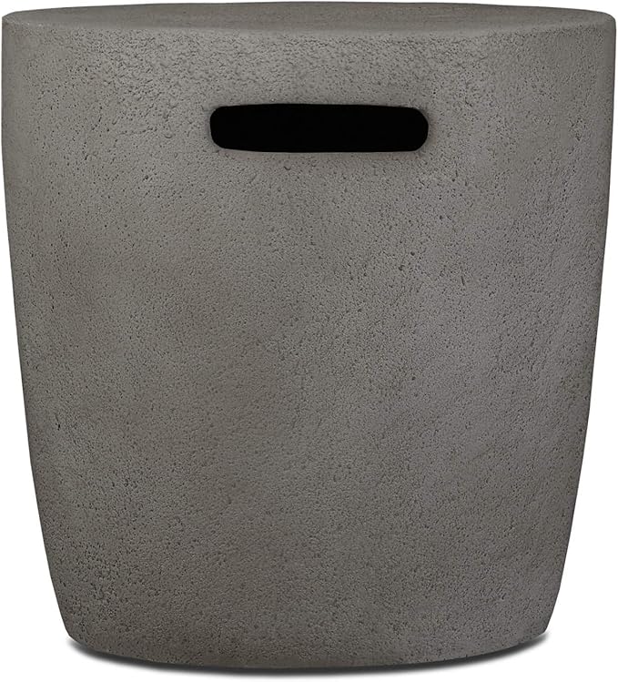 Real Flame Riverside Propane Round Tank Cover, Conceals a 20lb Tank - Lightweight, Weather, Sun & Rust Resistant
