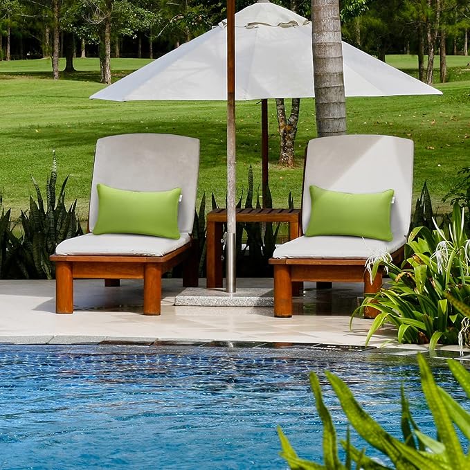 JMGBird Outdoor Lumbar Pillows Waterproof Set of 2 Outdoor Pillows with Insert Included 12×20 Inch Outdoor Pillow for Patio Furniture