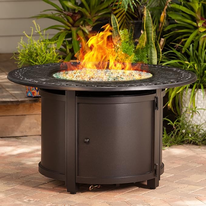 GasSaf 20-Pound 1 inch Diamonds Fire Glass for Gas or Propane Fire Pit Fireplace & Landscaping (Crystal Ice Luster)
