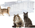 32" Live Animal Traps,Humane Animal Trap for Stray Cats up to 16.5 pounds, Raccoons, Squirrel, Skunk, Mole, Groundhog, Armadillo, Rabbit,Steel Foldable with Pedal Triggers