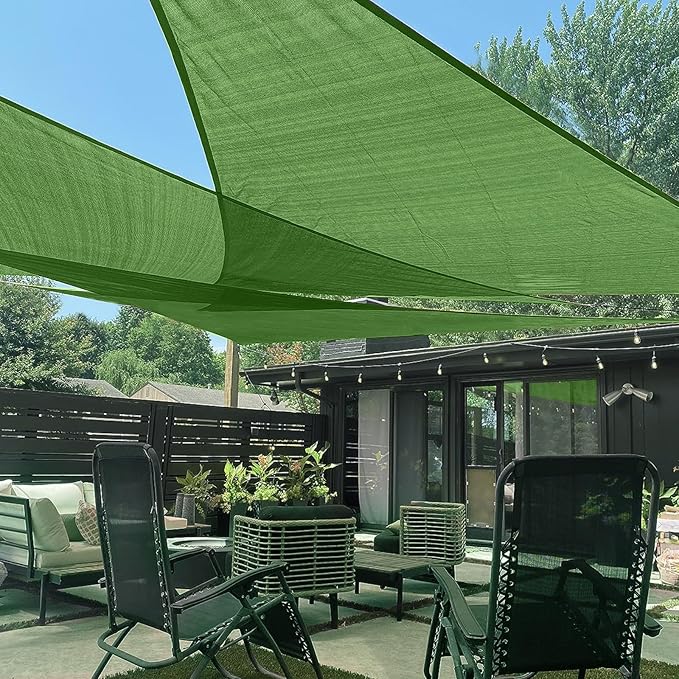 LOVE STORY Custom Size 9'x9'x9' Piquant Green Sun Shade Sail Triangle Sunshade Fabric Awning Canopy for Patio Backyard Carport Pergola (Customized)