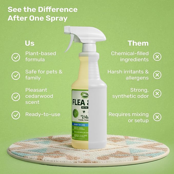 Mosquito Magician Indoor and Outdoor Spray - Use for Carpet, Furniture, Bedding, Couches & Pets – Plant-Sourced with Essential Oil – Rosemary, 32 OZ